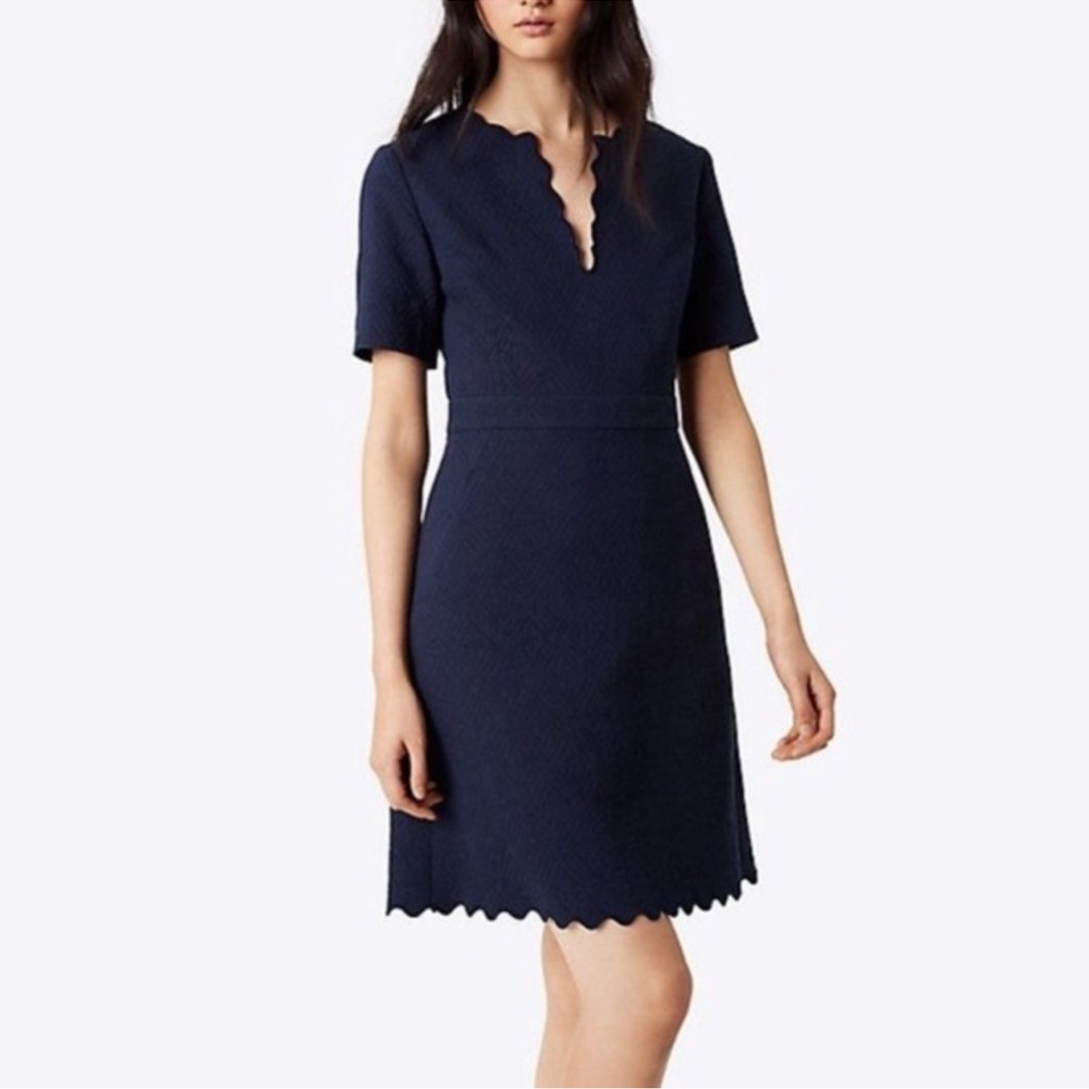 Tory Burch Bailey Dress Navy with Scallops